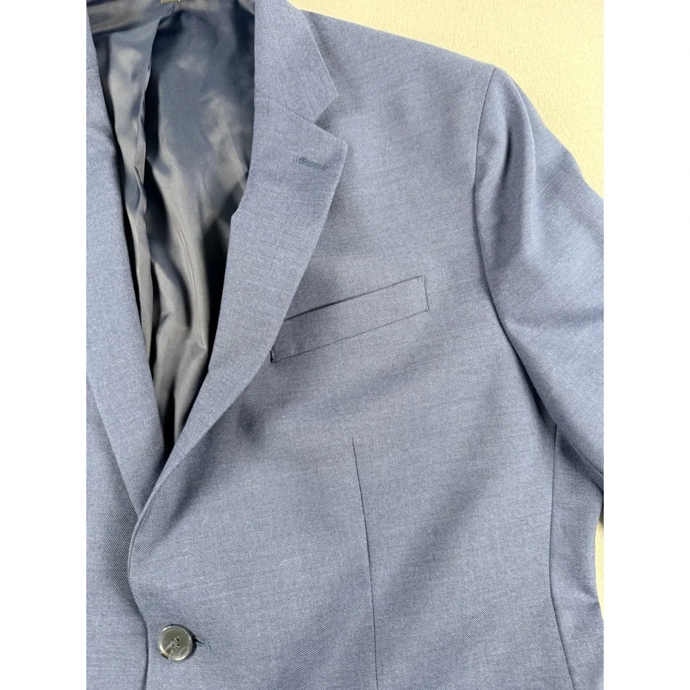 Banana Republic Blazer Jacket Sport Coat Mens 46R Slim Fit Polyester Navy NICE!